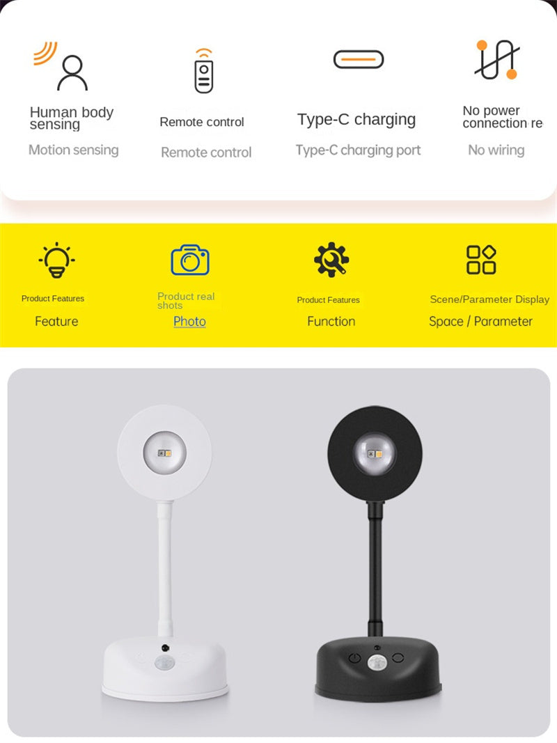 Smart Wireless RGB Wall Sconce – Rechargeable Motion Sensor Spotlight & Picture Light