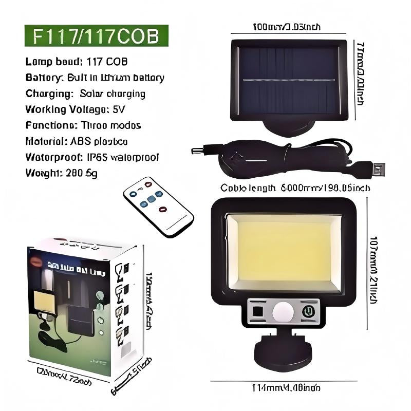 Ultra-Bright LED Solar Motion Sensor Light  IP65 Waterproof Split-Design Garden Wall Lamp