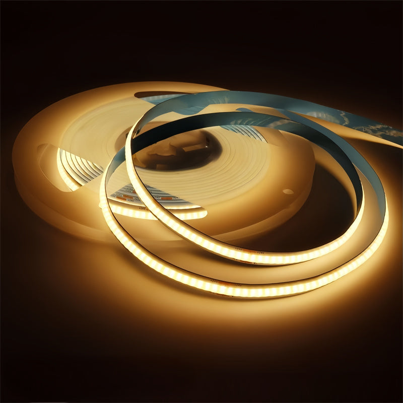 COB LED Strip Lights Low Voltage Linear Lighting, Ruban LED à température de couleur double encastré avec autocollant pour le plafond, éclairage ambiant principal sans lumière dans le salon