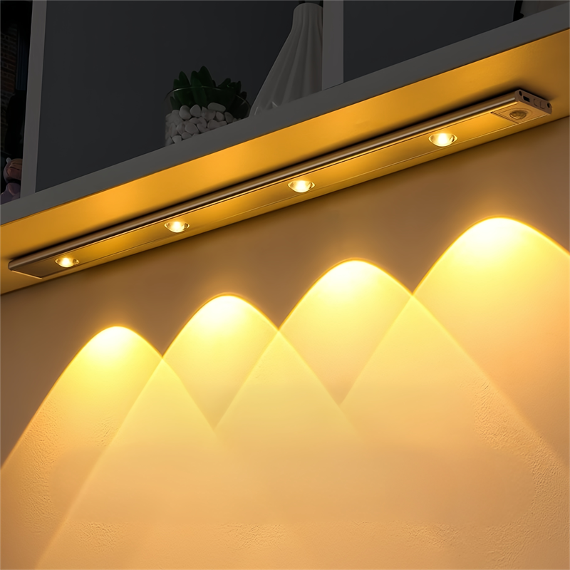 Ultra-Thin Smart Motion Sensor LED Light Strip Rechargeable Self-Adhesive Cat-Eye Lighting for Wine Cabinets&Wardrobes
