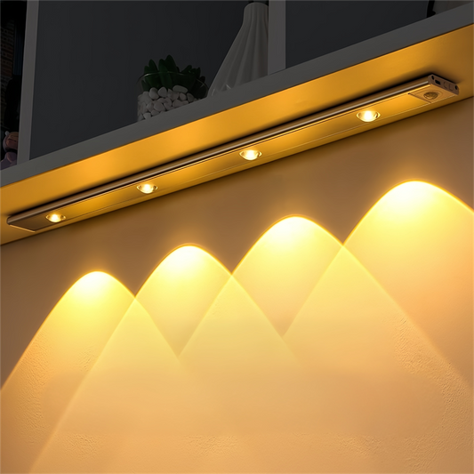 Ultra-Thin Smart Motion Sensor LED Light Strip Rechargeable Self-Adhesive Cat-Eye Lighting for Wine Cabinets&Wardrobes