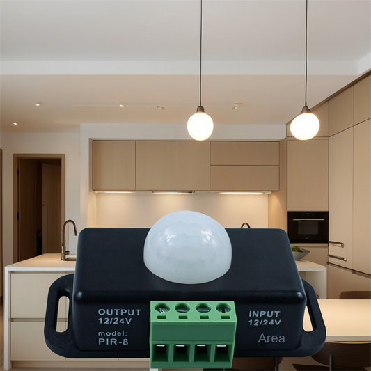 LED Motion Sensor Switch Controller – Infrared PIR Sensor for 12V/24V LED Strip Lights and Lamps