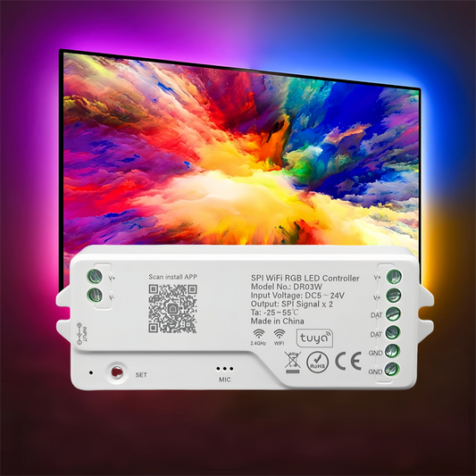 Smart RGB Bluetooth WiFi LED Controller – Voice & App Control for Dream Color LED Strip Lights