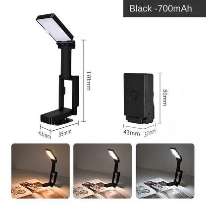 Mini Rechargeable Clip-on Book Light – Foldable Eye-Care LED Reading Lamp for Night Readers