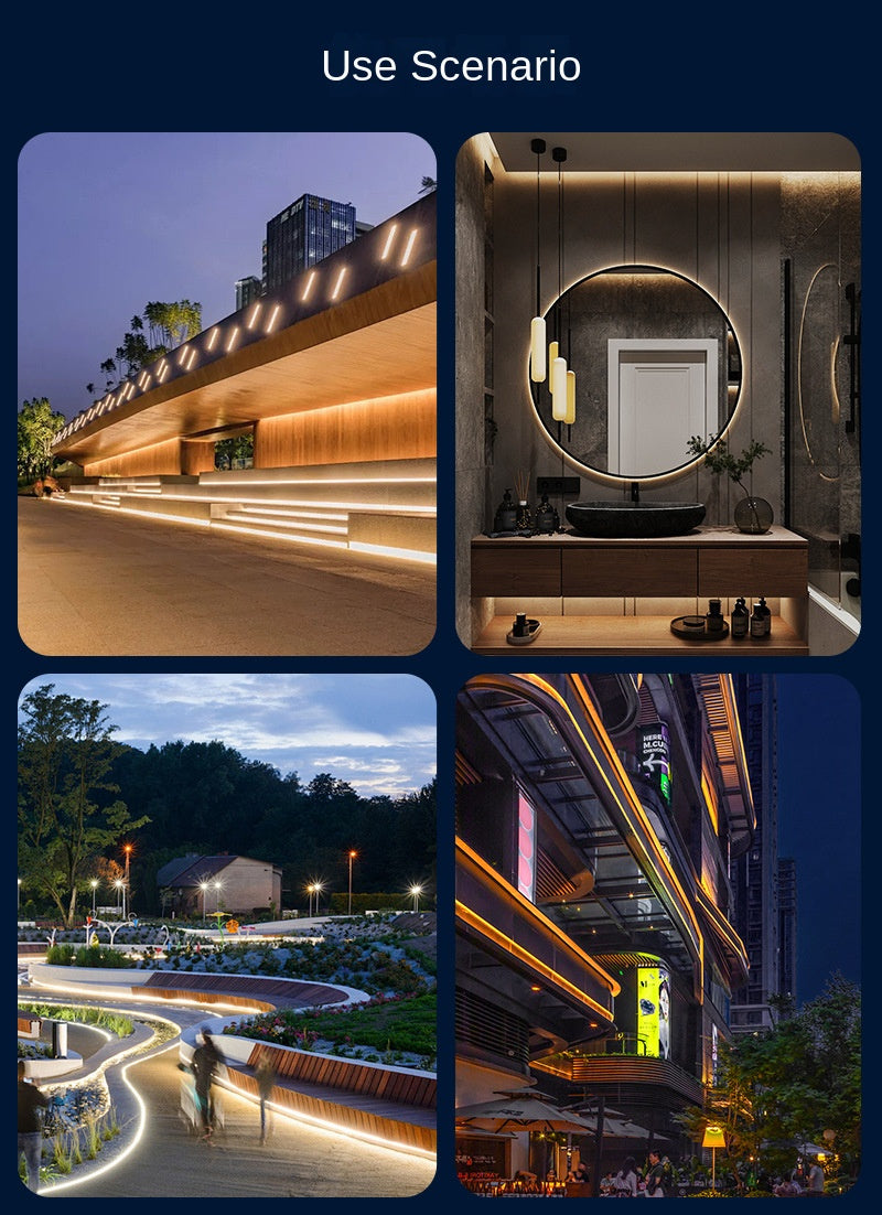 10mm Waterproof CCT COB LED Strip – Outdoor Safe, Flame-Retardant Ambient Lighting