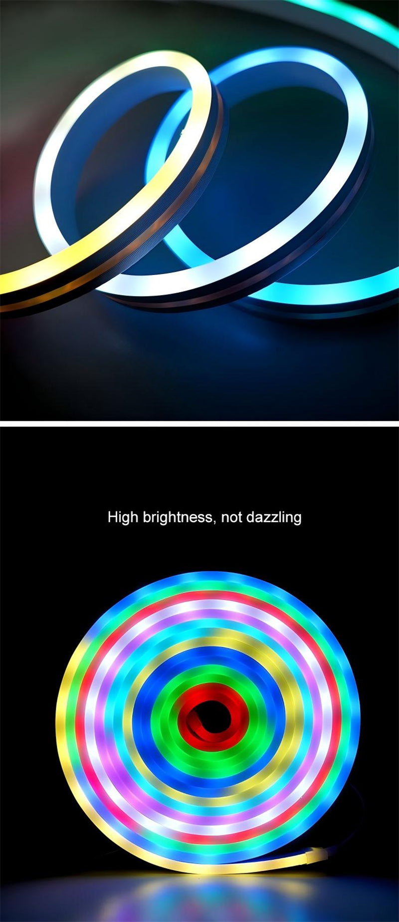 5V Bluetooth APP RGB Neon LED Strip – Music Sync, Outdoor Rain-Resistant Flexible Flow Light