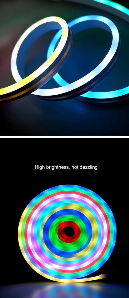 5V Bluetooth APP RGB Neon LED Strip – Music Sync, Outdoor Rain-Resistant Flexible Flow Light