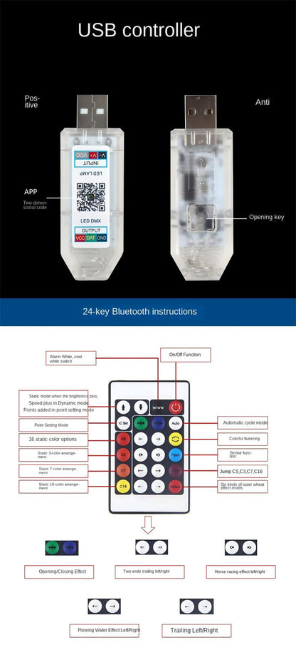 5V Bluetooth APP RGB Neon LED Strip – Music Sync, Outdoor Rain-Resistant Flexible Flow Light