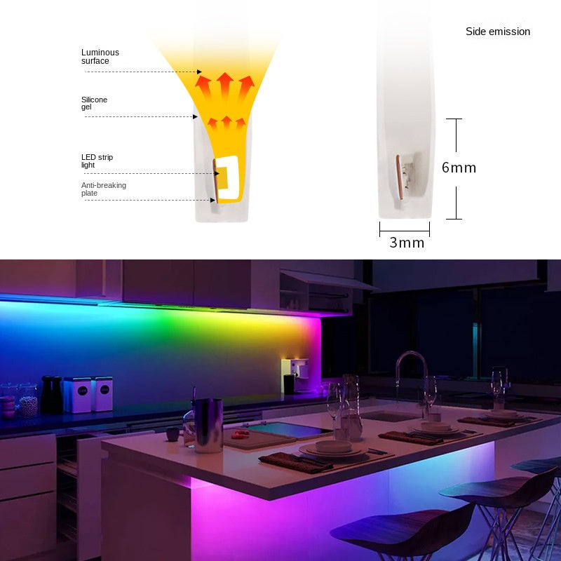 0306/0606 Silicone Neon RGBIC LED Strip Light – Side & Top Emitting IP65 Waterproof Dreamcolor Lighting