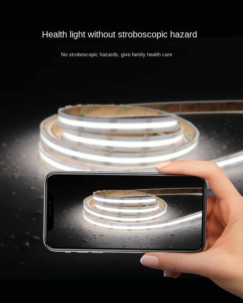 10mm Waterproof CCT COB LED Strip – Outdoor Safe, Flame-Retardant Ambient Lighting