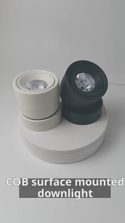 Surface-Mounted LED Spotlight · 360° Rotatable · No-Cut Installation · Anti-Glare Cylinder Ceiling Light for TV Wall, Bedroom, Wall Art & No-Main-Light Design