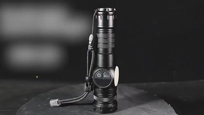 UltraBright Pro Aluminum Magnetic Work Flashlight — Long-Lasting Power, Side Light, Digital Display, Laser Beam
