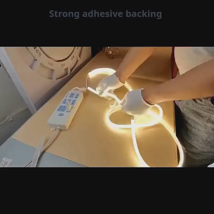 Flexible Waterproof Outdoor LED Strip Lights High Brightness COB Dual-Row RGB Multicolor & 3-Color Modes, IP65 for Camping, Garden, Patio, and Outdoor Decor