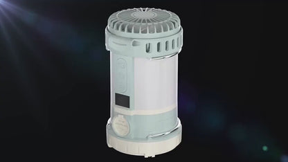 Rechargeable Camping Fan Lantern with LED Light – Multifunctional Portable Tent Lamp with Digital Display & Ambient Mode