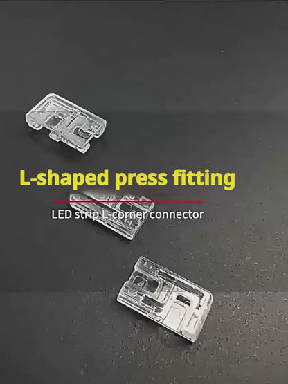 Plier-Crimp Crystal Solderless Quick LED Strip Connectors – Ultra-Thin Gapless Corner & Extension Clips