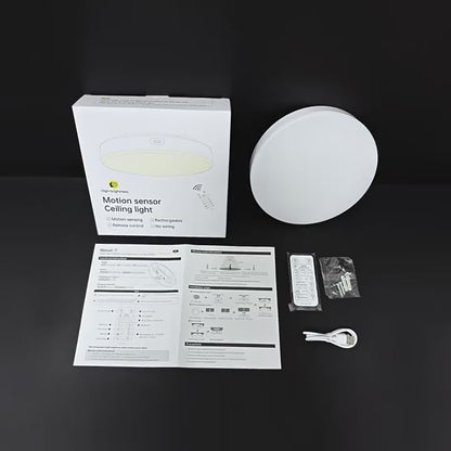 Rechargeable Wireless LED Ceiling Light with Radar Motion Sensor and Remote Control