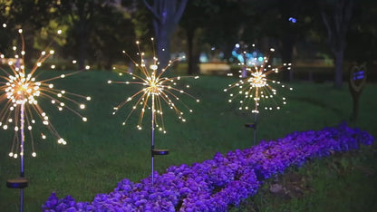 LED Solar Lamp Ground Mounted Fireworks Lights, Outdoor Festival Courtyard Garden Decoration, Lawn Dandelion Colored Light String