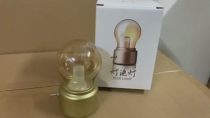 Vintage British Style USB Rechargeable LED Light Bulb Lamp – Portable Cordless Ambient Night Light