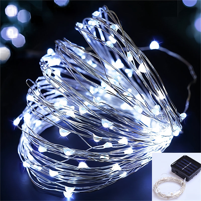 Solar LED Copper Wire String Lights – Waterproof Outdoor Fairy Lights for Garden, Patio & Christmas Decoration