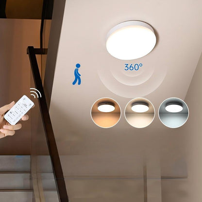Rechargeable Wireless LED Ceiling Light with Radar Motion Sensor and Remote Control