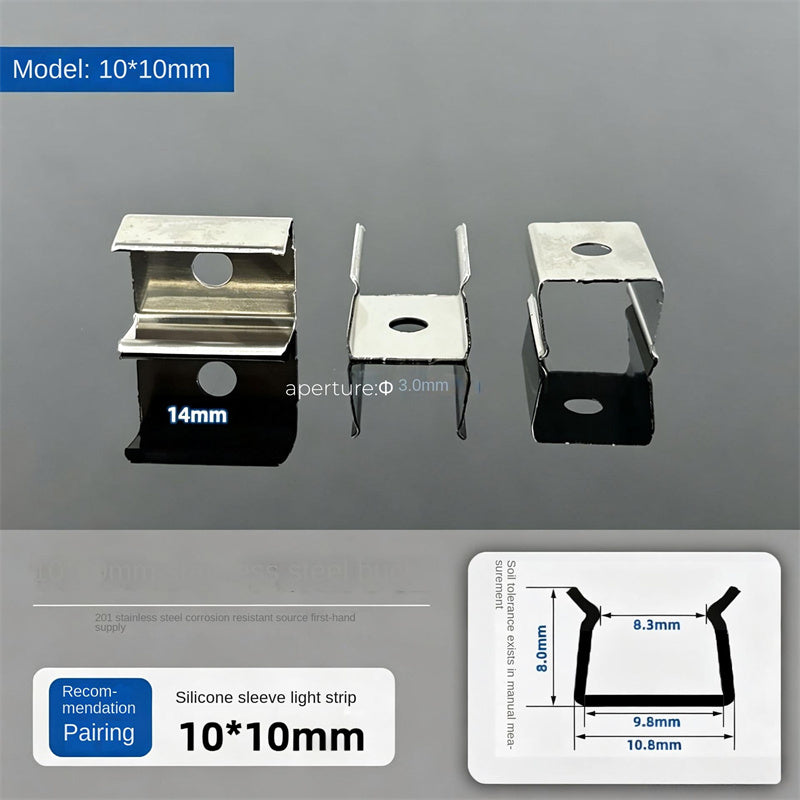 201 Stainless Steel LED Strip Mounting Clips – Outdoor Light Strip Fixing Brackets