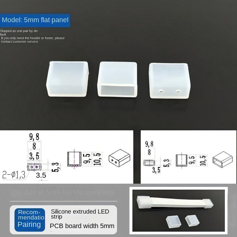 Silicone LED Strip Light End Caps – Waterproof Neon Strip End Plugs