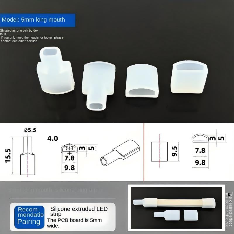 Silicone LED Strip Light End Caps – Waterproof Neon Strip End Plugs