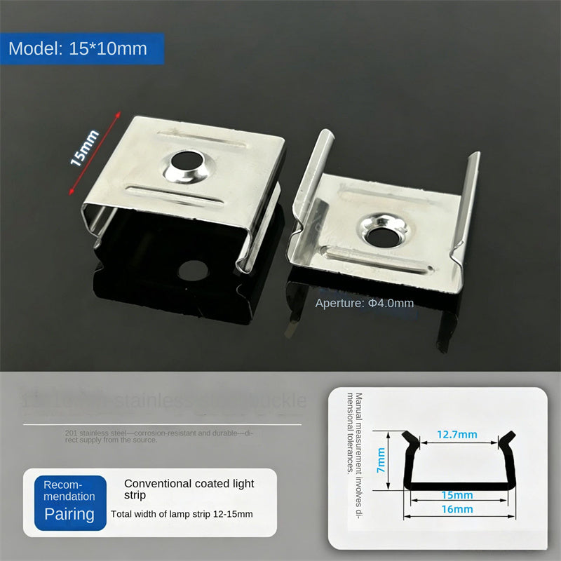 201 Stainless Steel LED Strip Mounting Clips – Outdoor Light Strip Fixing Brackets