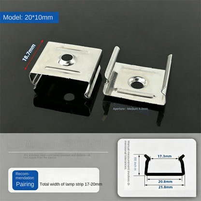 201 Stainless Steel LED Strip Mounting Clips – Outdoor Light Strip Fixing Brackets