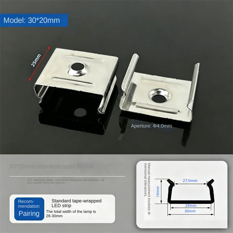 201 Stainless Steel LED Strip Mounting Clips – Outdoor Light Strip Fixing Brackets