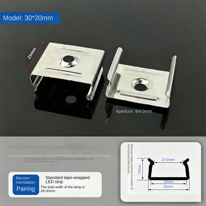 201 Stainless Steel LED Strip Mounting Clips – Outdoor Light Strip Fixing Brackets