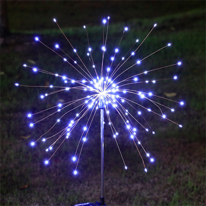 LED Solar Lamp Ground Mounted Fireworks Lights, Outdoor Festival Courtyard Garden Decoration, Lawn Dandelion Colored Light String